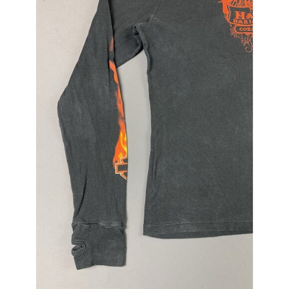 Rare Vintage Y2K Harley Davidson McGrath Hawkeye Coralville IA Flames Longsleeve - Picture 7 of 10